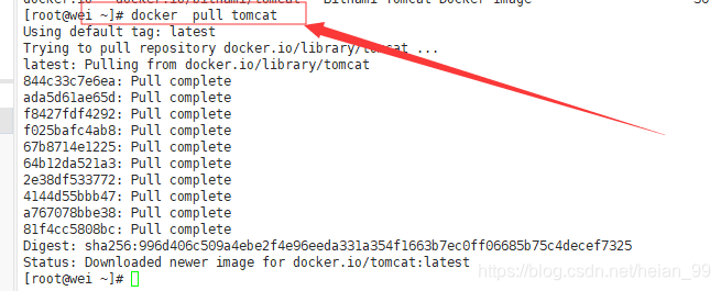 docker pull tomcat step 1