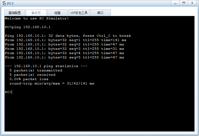 Inter-VLAN connectivity test