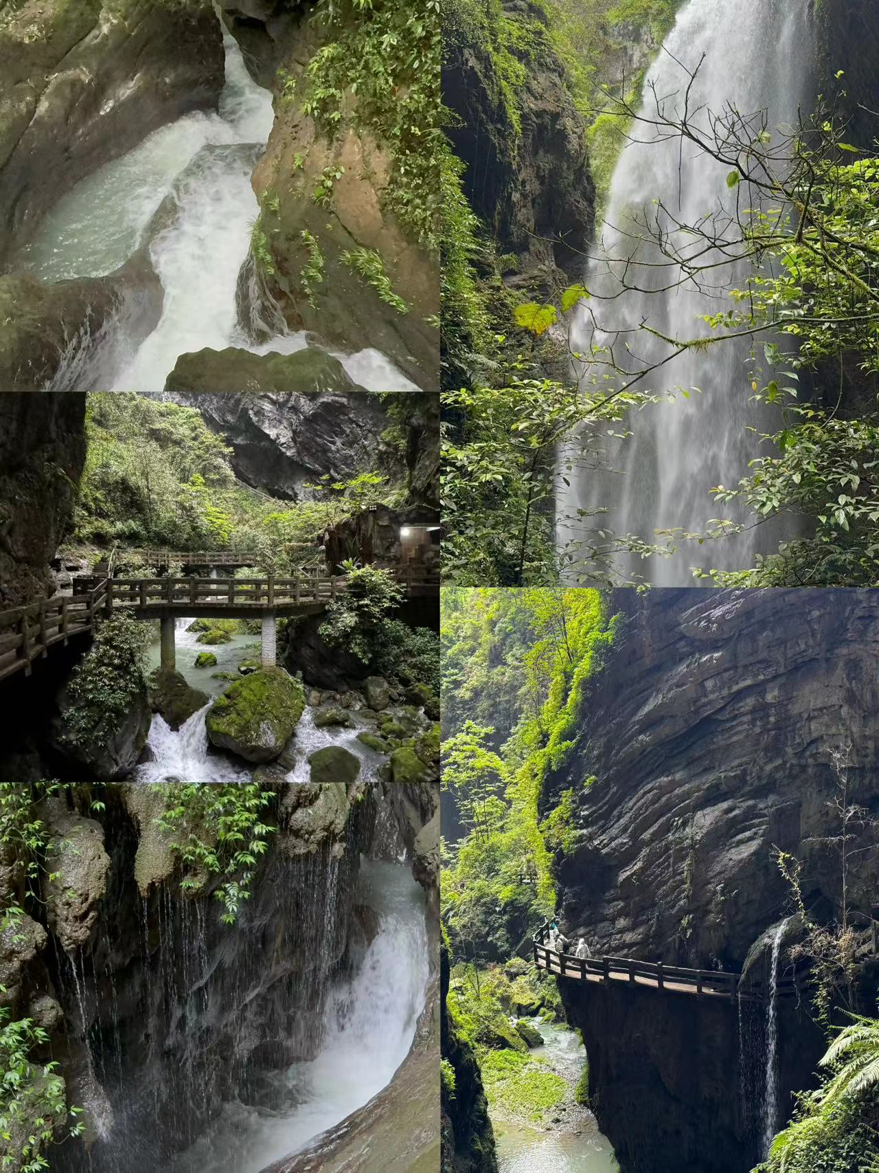 Waterfalls in the fissure