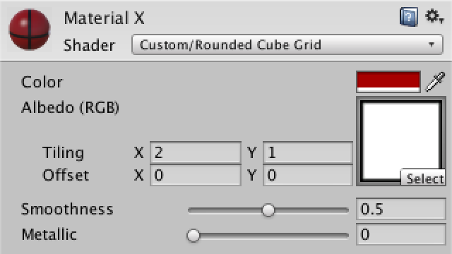 Using X as the material coordinate