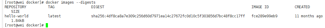 docker images --digests