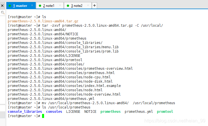Extracted Prometheus files