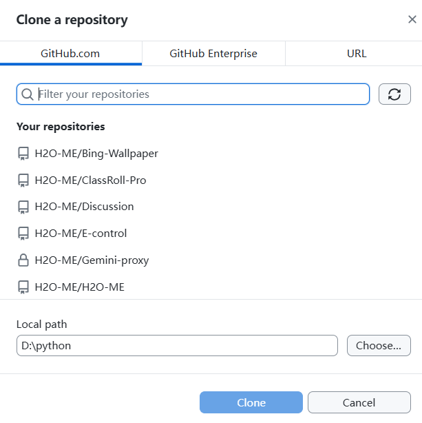Cloning a repository